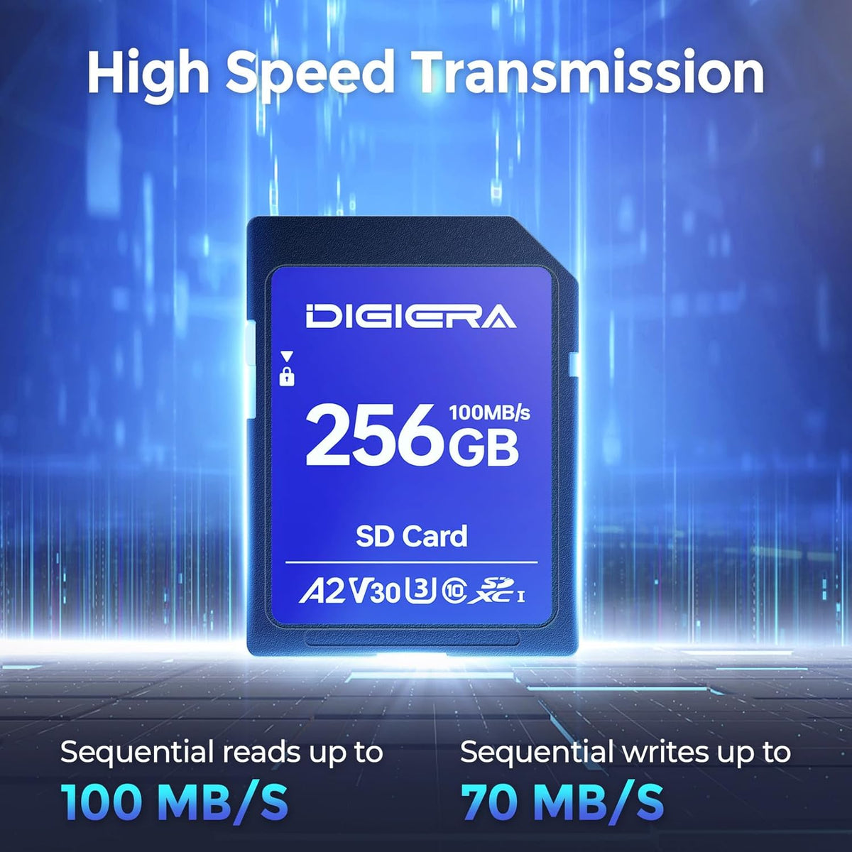 256GB CS100 SDXC UHS-I Memory Card - up to 100MB/s, C10, U3, V30, 4K UHD, SD Card for Computers, Digital Cameras, Home Theatre Devices, Car Navigation Systems (1 Pack)