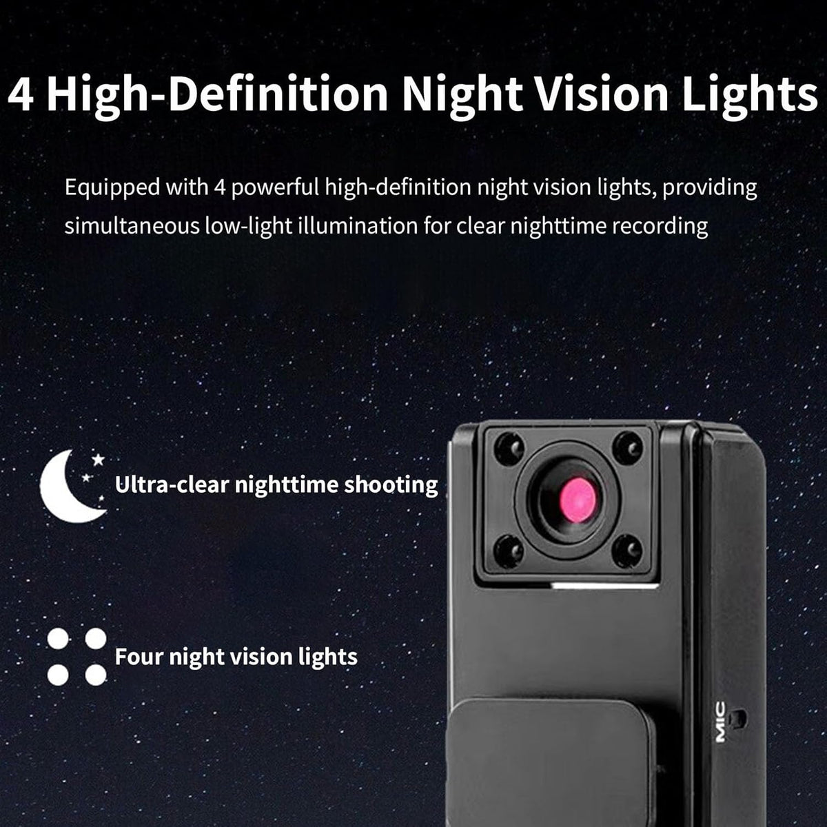Generic 2-in-1 1080P 180 (1PCS) Ultra HD Sports Video & Audio Recorder, Clip-On Wide Angle Action Cam, Wearable Body