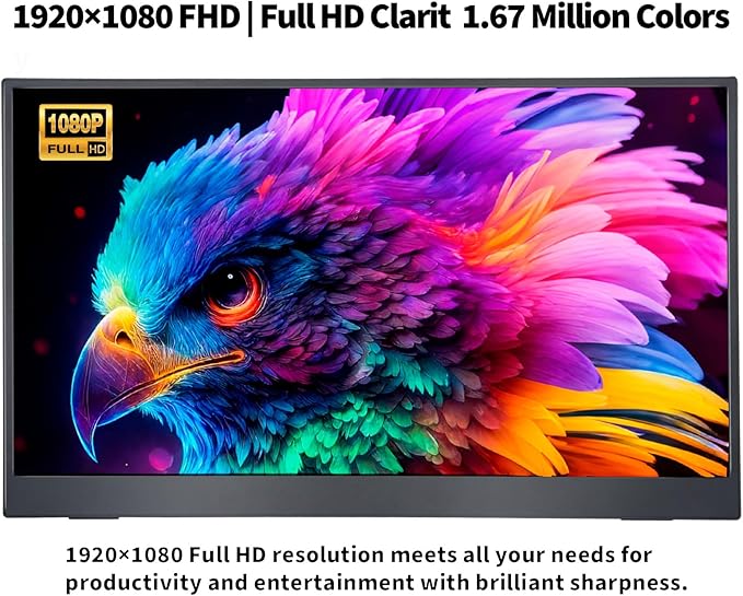 18.5 Inch Large Portable Monitor for Laptop 120Hz 1080P FHD IPS Portable Travel Second Screen Display for/Phone/Xbox PS4/5 100% sRGB Dual Speakers VESA &amp Storage Bag