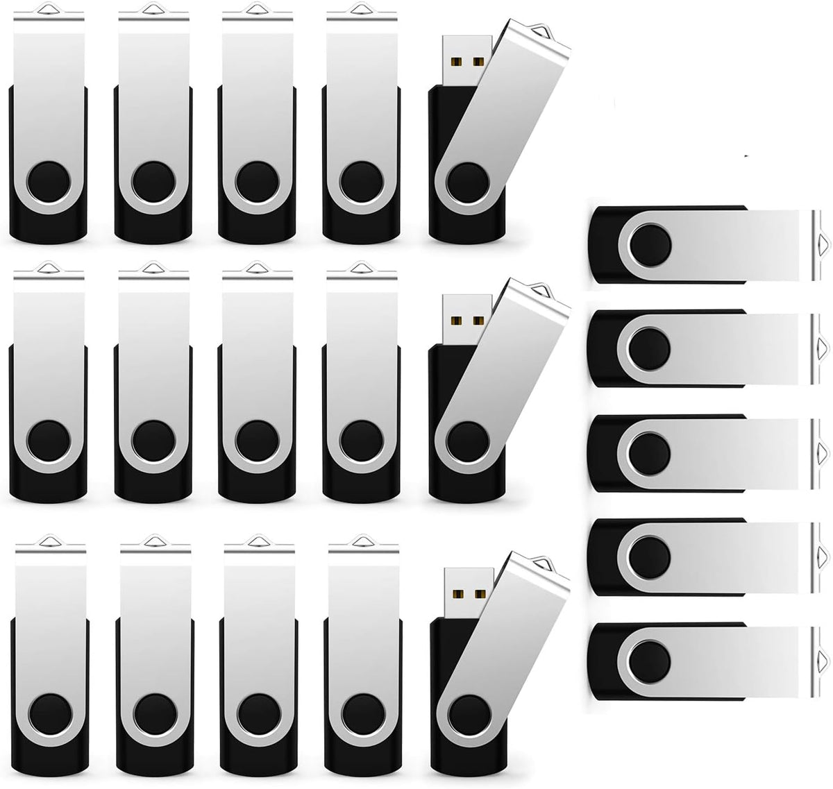 USB Flash Drive 8GB 100 Pack, Bulk USB 2.0 Flash Drives Thumb Drive Swivel Memory Stick Jump Drive Pen Drive,8 gig 100 Pieces