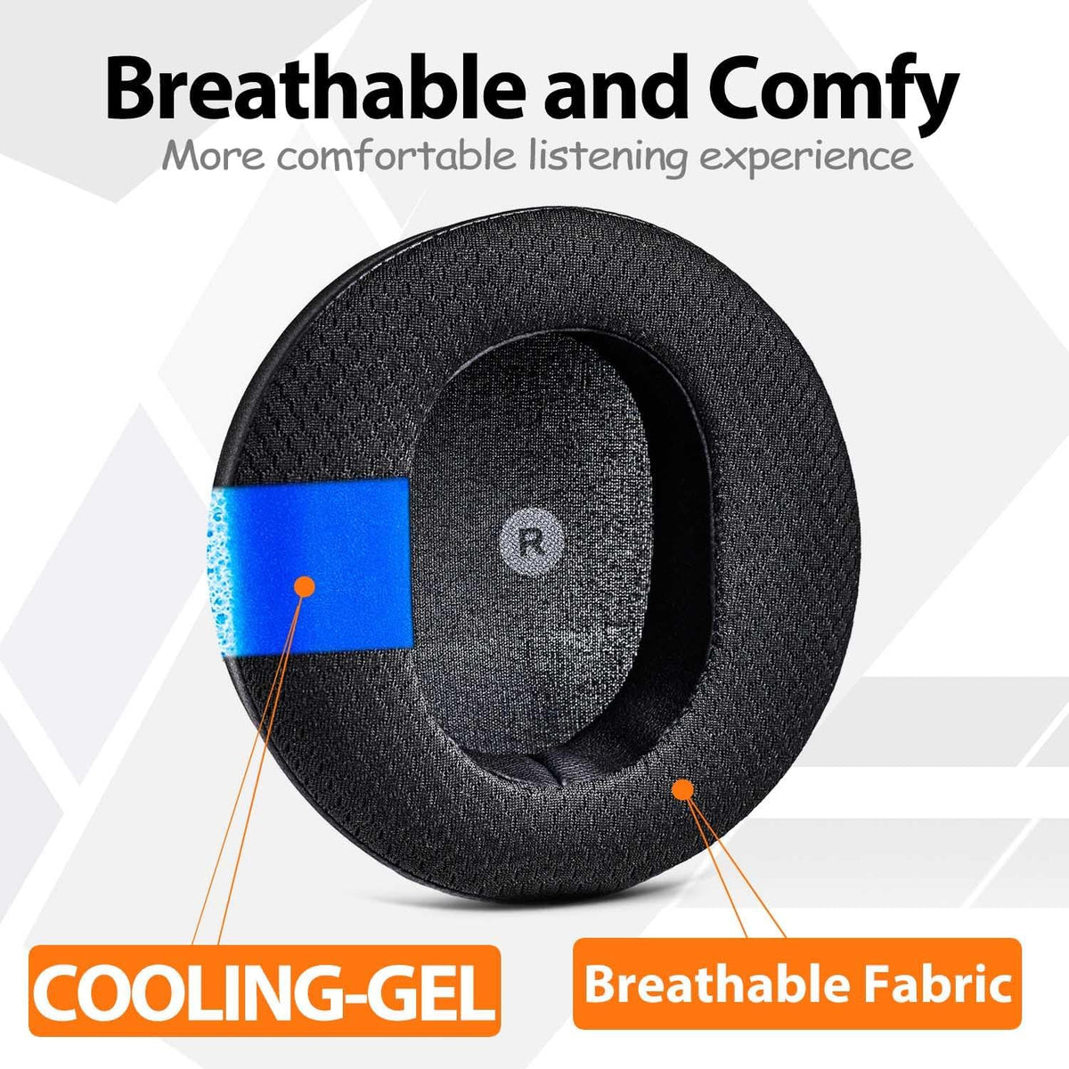 TRANSTEK Replacement Earpads Compatible with Audeze Maxwell Headphones, Maxwell Replacement Ear Cushion, Thickness and Noise Isolation Foam (Cooling Gel Mesh)