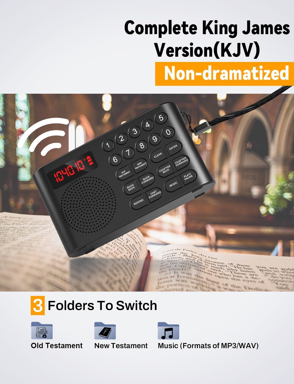 Healvaluefit KJV Audio Bible Player, King James Version Electronic Bible, Electronic Holy Bible Audio Player