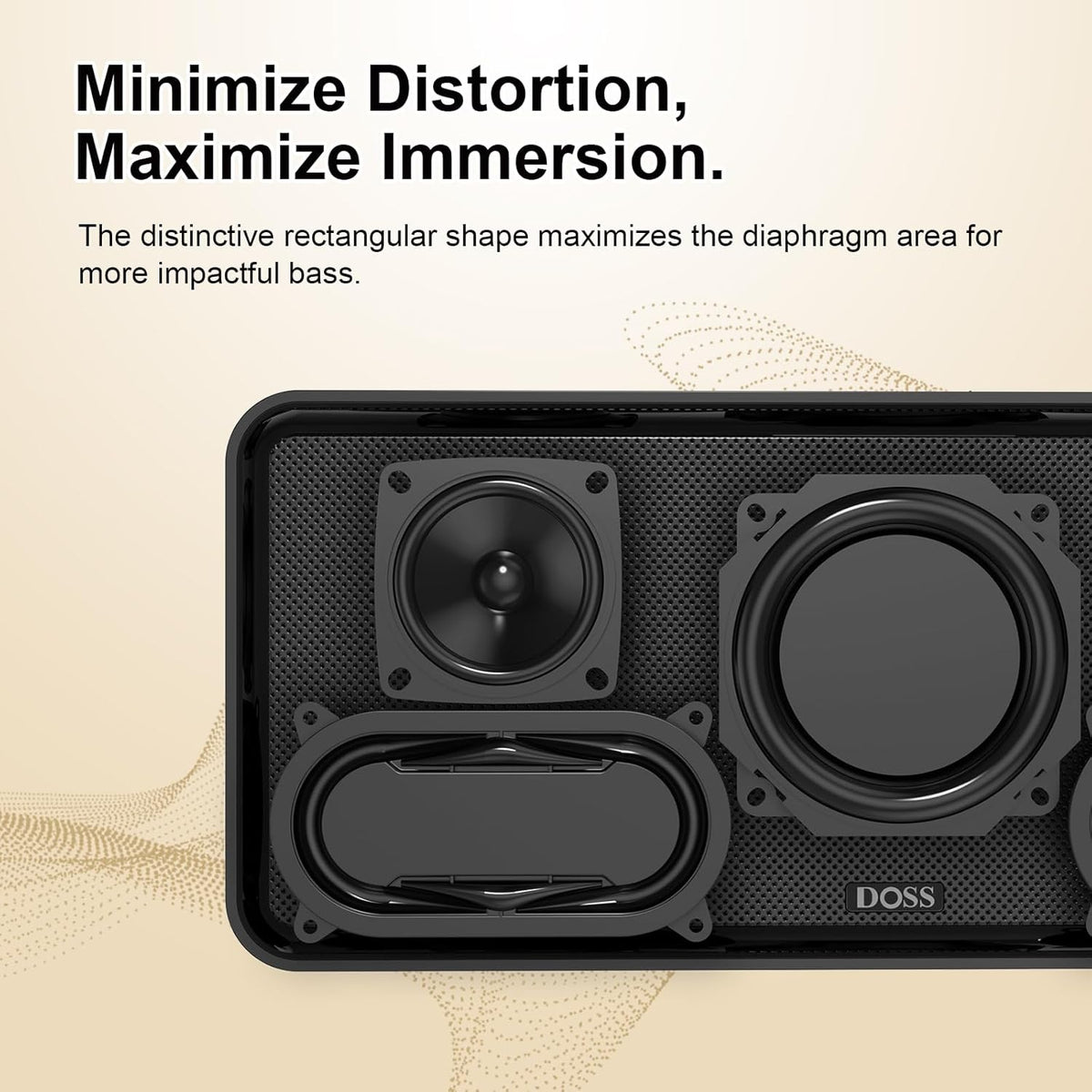 DOSS SoundBox XL Bluetooth Speaker with Subwoofer, 32W Loud Sound with Booming Bass, Dual DSP Technologies, 10H Playtime, USB-C, TWS, 2.1 Audio Channel for Home, Indoor and Office - Upgraded