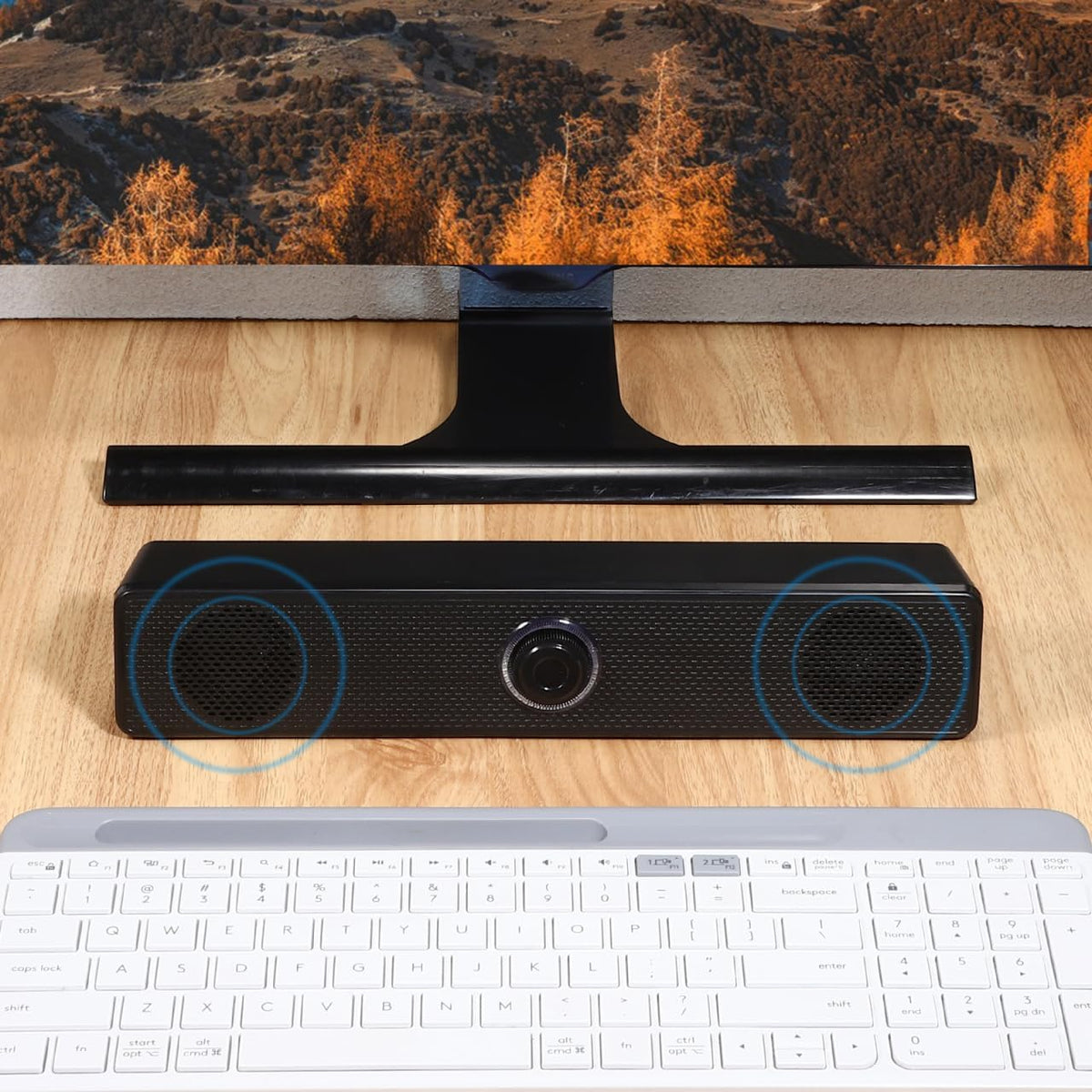 HOMSFOU 2.0 Setup Sound Bar Home Soundbar System Stereo Desktop Speaker for Tv Pc Mobile Devices Compact Sound Bar