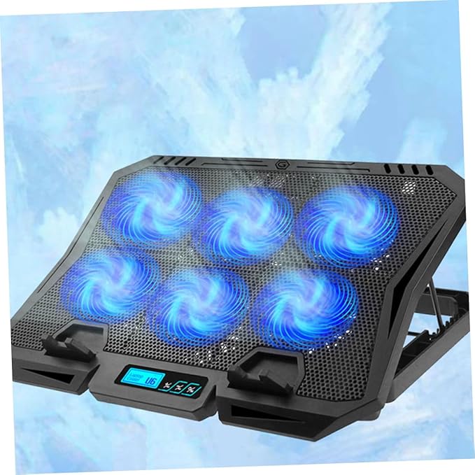 Laptop Cooling Pad with Variable Rate Fan 15.6-inch Silent Cooling Stand for Gaming and Office Laptops with Blue LED Light