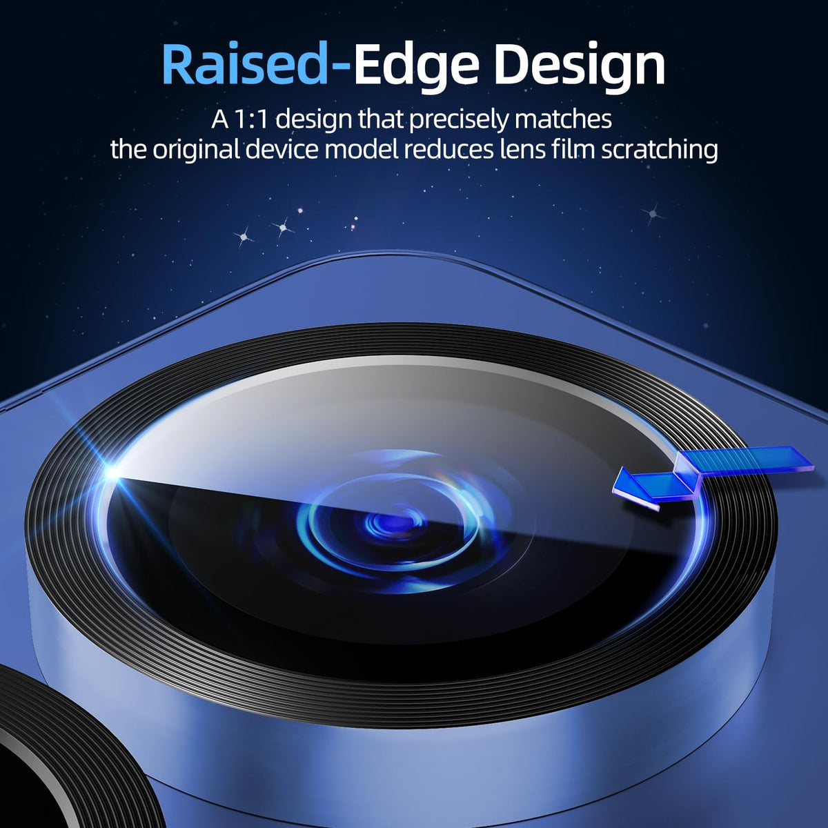 X-it Camera Lens Protector for Samsung S25 Plus, 10H Tempered Glass, Independent Metal Aluminum Edge Original Protection Design, Suitable for Phone Case, Anti-scratch, Anti-reflective,Navy