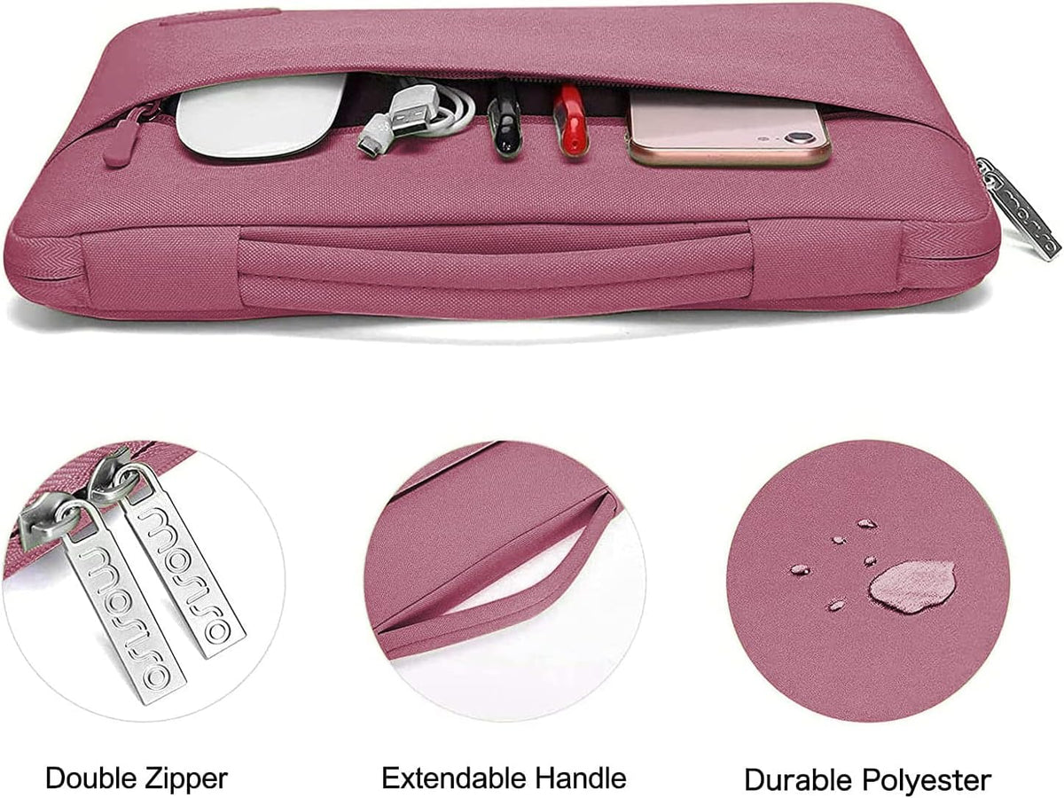 MOSISO Compatible with MacBook Air 13 inch Case 2025 2024 2023 2022 M4 A3240 M3 A3113 M2 A2681, Hard Shell&Sleeve Bag&Keyboard Skin&Webcam Cover&Screen Film for MacBook Air 13.6 inch, Dusty Rose