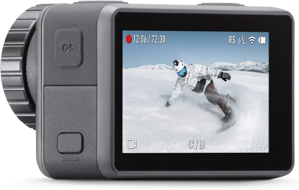 DJI Osmo Action - 4K Action Cam 12MP Digital Camera with 2 Displays 36ft Underwater Waterproof WiFi HDR Video 145° Angle, Black