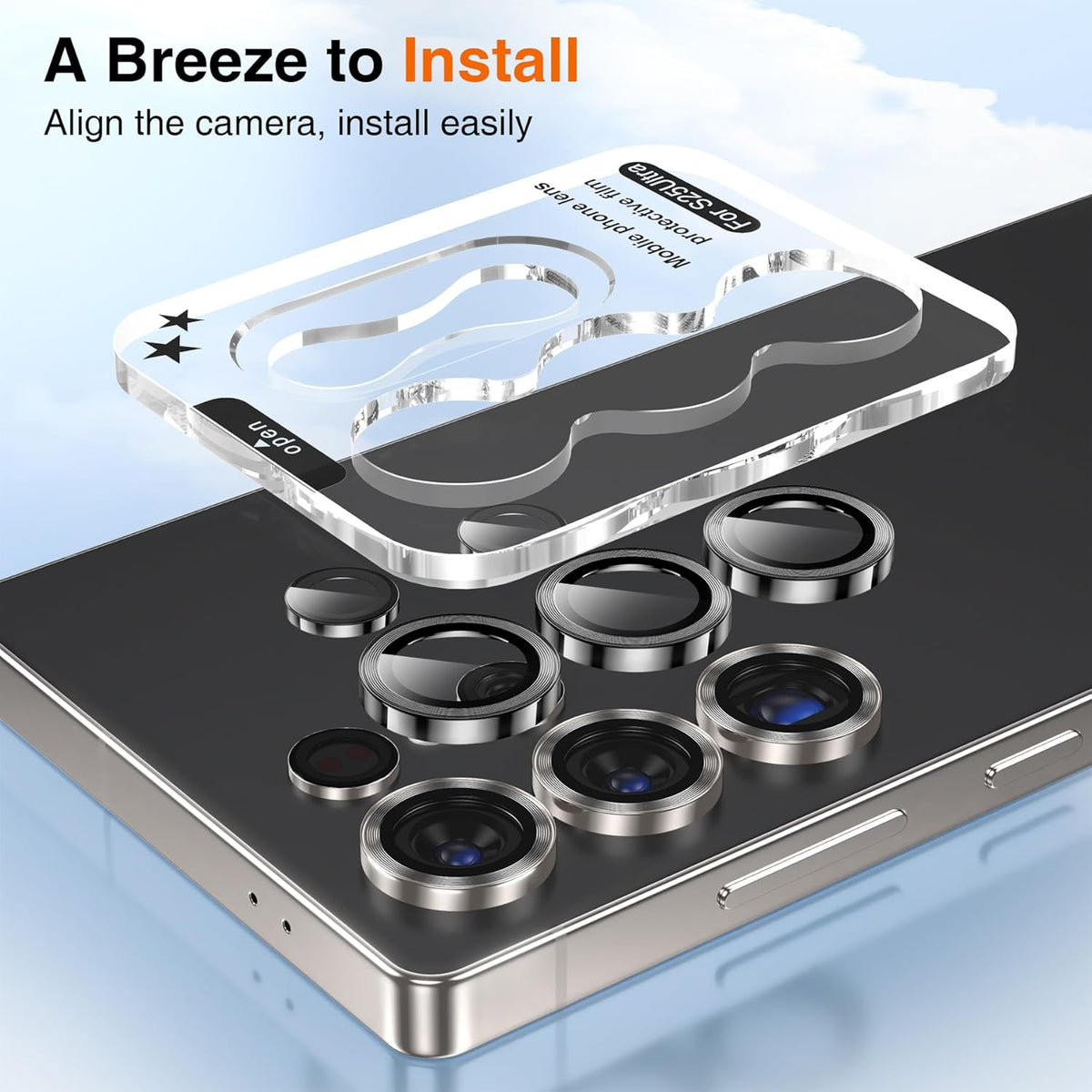 YWXTW [2025 Original Like for Samsung Galaxy S25 Ultra Camera Lens Protector, [Ultra-Thin & 6X Stronger] S25 Ultra Camera Lens Cover, 9H Tempered Glass Upgraded Metal Edging(Titanium Black)