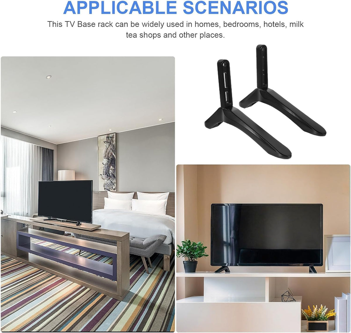 Housoutil Tv Stand Replacement Base with Screws Desktop Tv Support Bracket Suitable for Living Room and Office Use