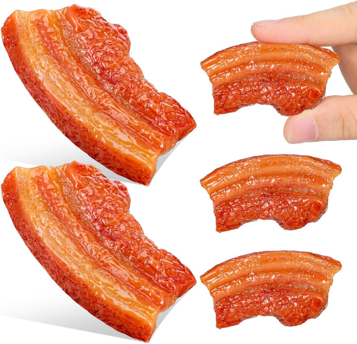 5pcs Vaguelly Realistic Food Props Meat Model Simulation Bacon Toy Lifelike Decoration