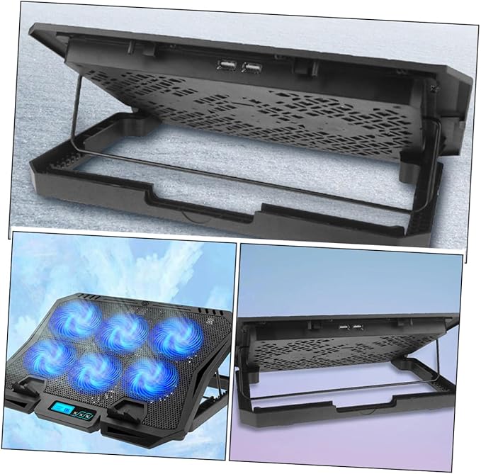 Laptop Cooling Pad with Variable Rate Fan 15.6-inch Silent Cooling Stand for Gaming and Office Laptops with Blue LED Light