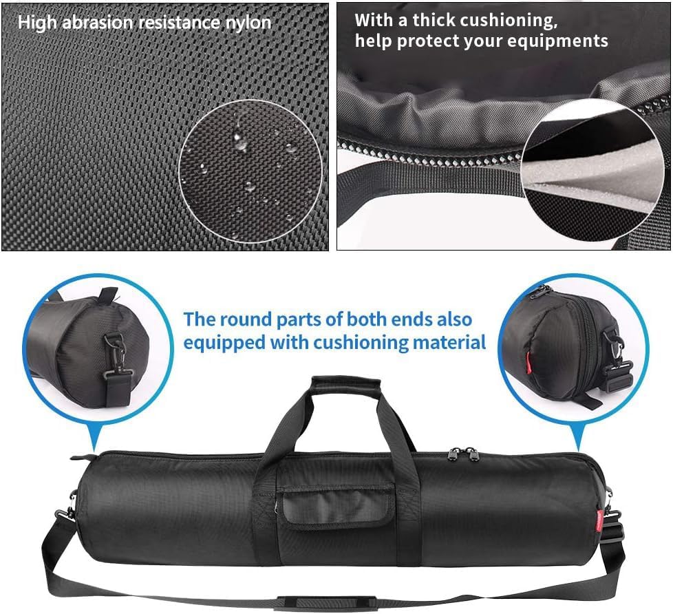 HEMMOTOP 31.5x7 R08018 Tripod Case, in Heavy Duty Tripod Bag with Shoulder Strap and Handle, All Sides Thick Padded