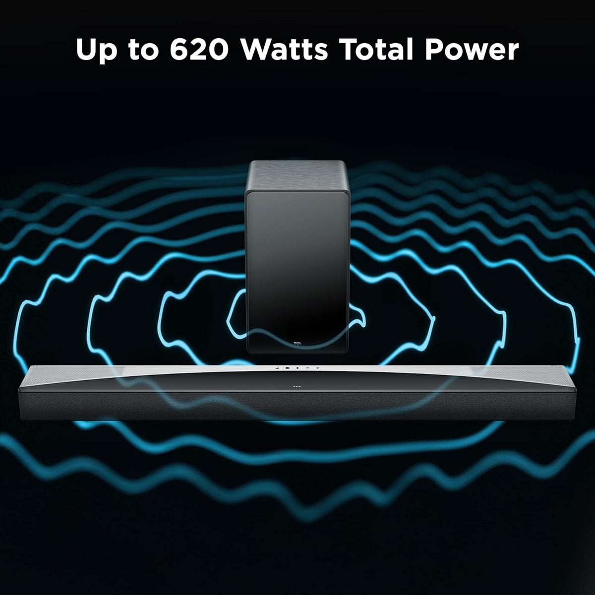 TCL Q75H Q Class 5.1.2 Channel Soundbar with Dolby Atmos, DTS:X, Ray Danz Technology, Wireless Subwoofer, and Bluetooth Music Streaming