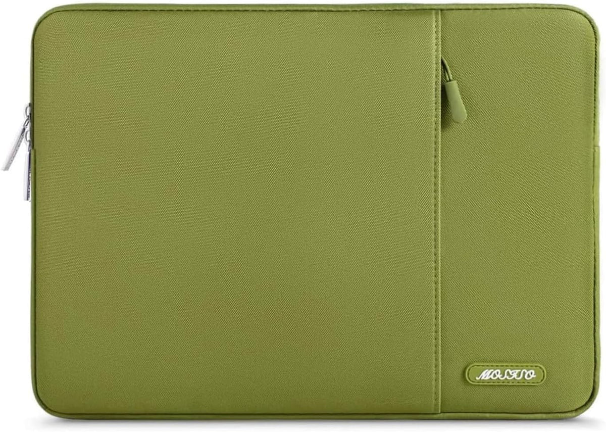 MOSISO Laptop Case 16 inch, 15-15.6 inch Laptop Sleeve Compatible with MacBook Pro 16 M4 M3 M2 M1, HP Acer Dell Lenovo ASUS Notebook, Polyester Vertical Computer Sleeve Bag with Pocket, Chartreuse
