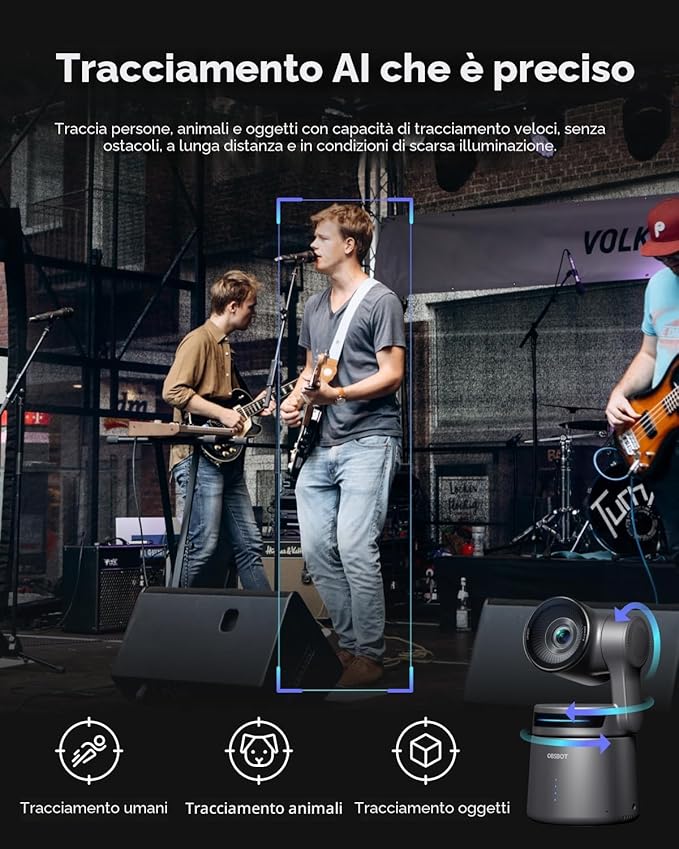 OBSBOT Tail Air &amp Remote Controller Combo AI Tracking PTZ Camera with Intelligent APP Gesture Control HDMI/USB-C/Wireless Webcam Video Camera Live Streaming for Church Worship Sports etc.