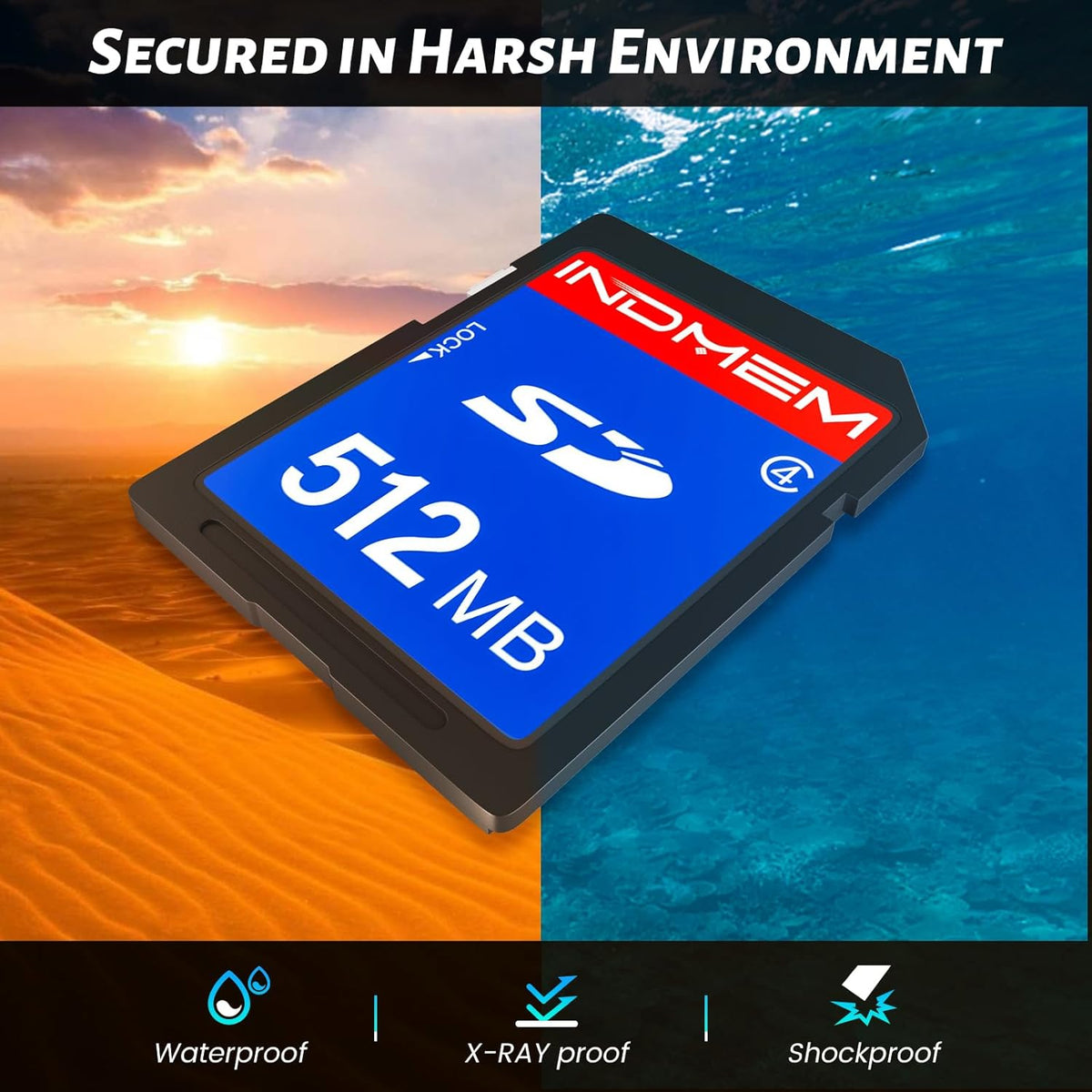 INDMEM SD Card 512MB, 6 Packs Class 4 512MB Flash Memory Card MLC Standard Secure Digital Cards Camera Cards