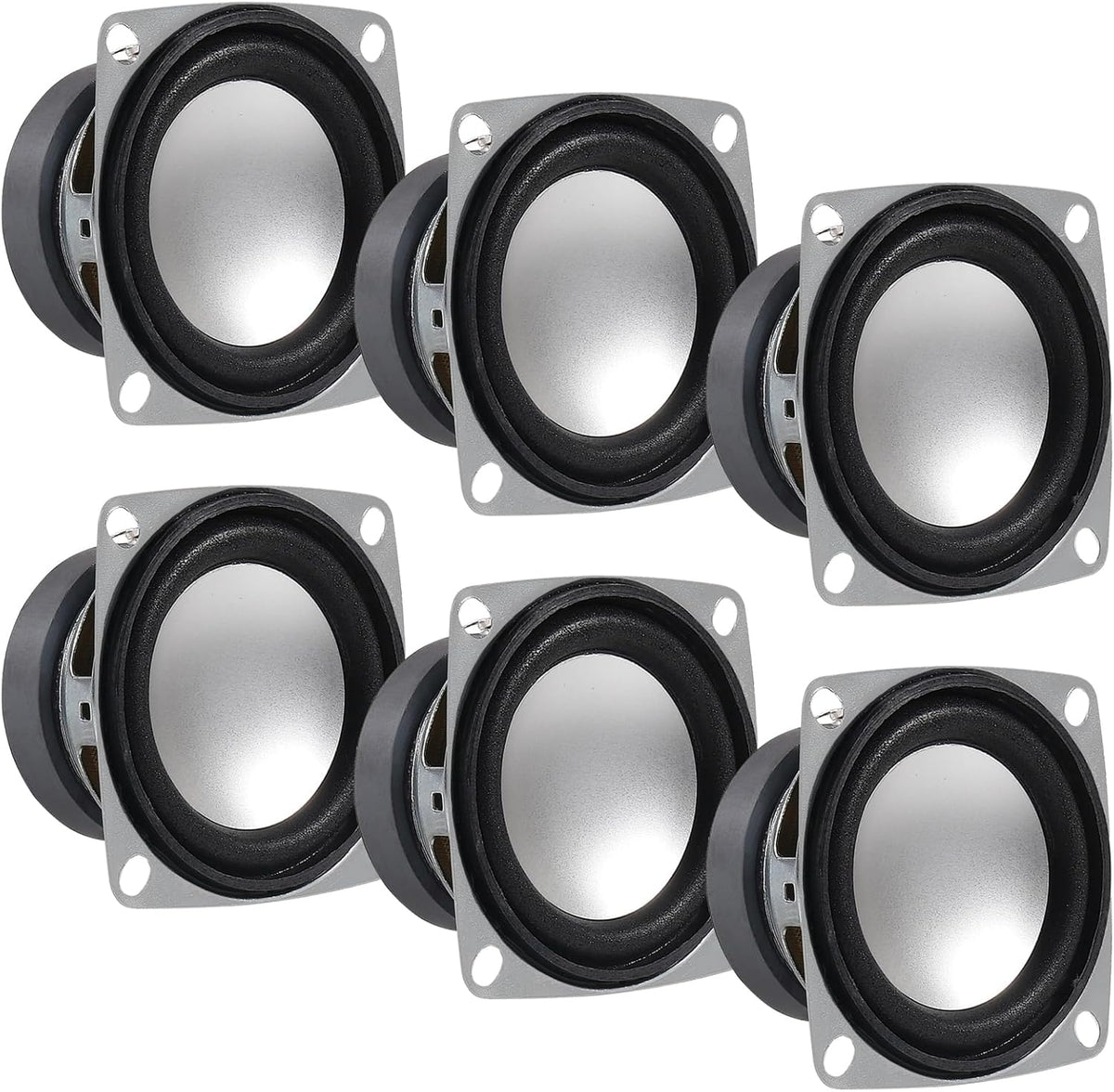 DWEII 6Pcs 2" 4Ohm 3W Full Range Audio Speaker Stereo Woofer Loudspeaker