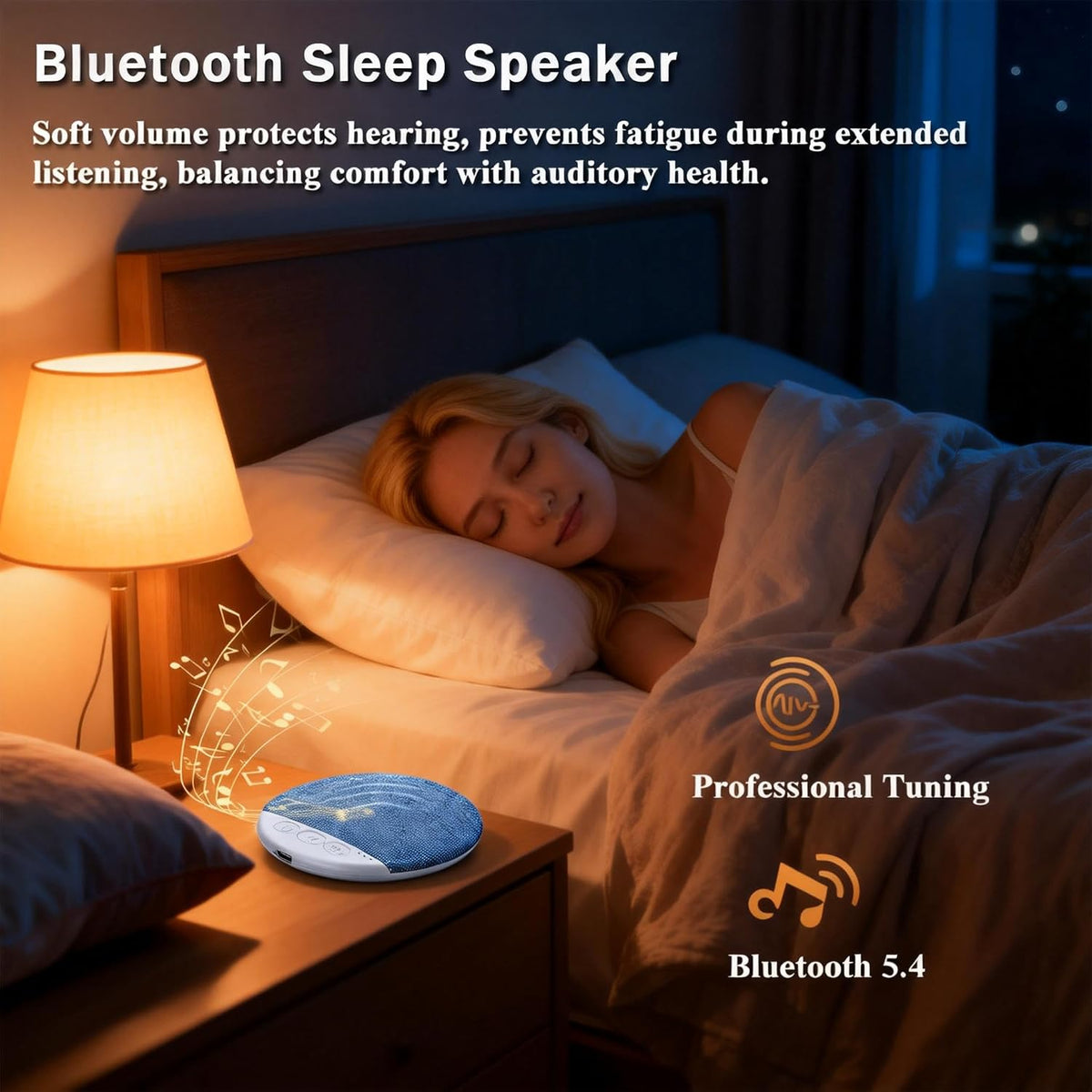Generic Bluetooth Pillow Speaker-Mini Bone Conduction Bluetooth Sleep Aid,Private Sleep Headphones,Ultra Thin Pillow