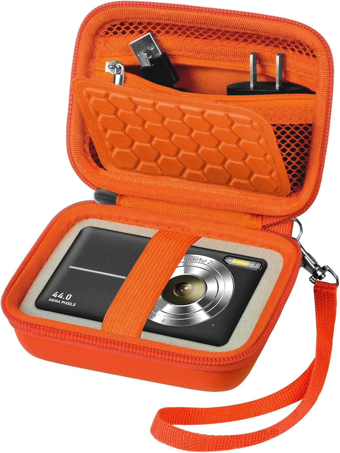Carrying & Protective Case for Digital Camera, AbergBest 21 Mega Pixels 2.7" LCD Rechargeable HD/Kodak Pixpro/Canon PowerShot ELPH 180/190 / Sony DSCW800 / DSCW831 Cameras for Travel - Orange