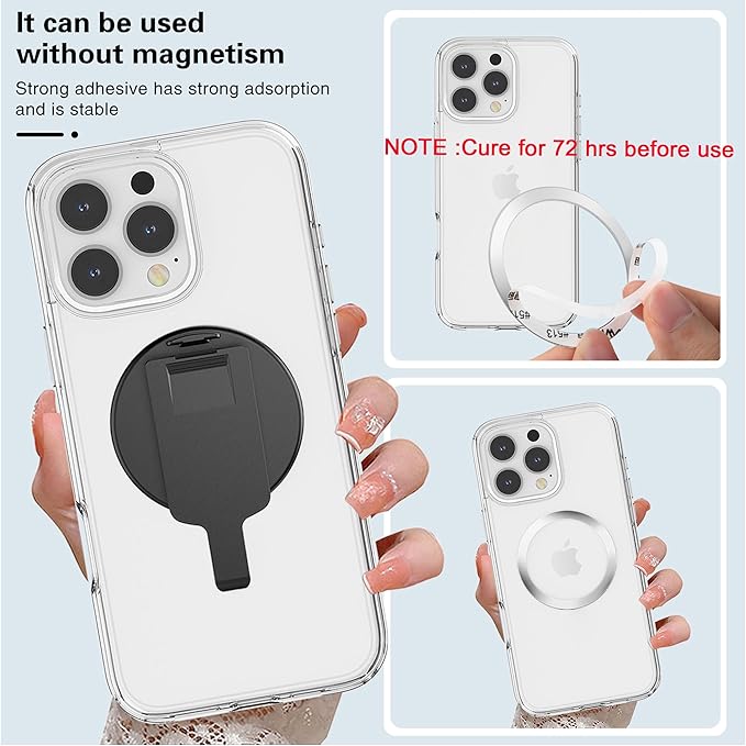 BAISRKE Magnetic Belt Clip Phone Holder, Strong Magnetic Waist Clip Compatible with Phone Cases, Portable & Versatile Accessory for Travel & Outdoor Use - Black