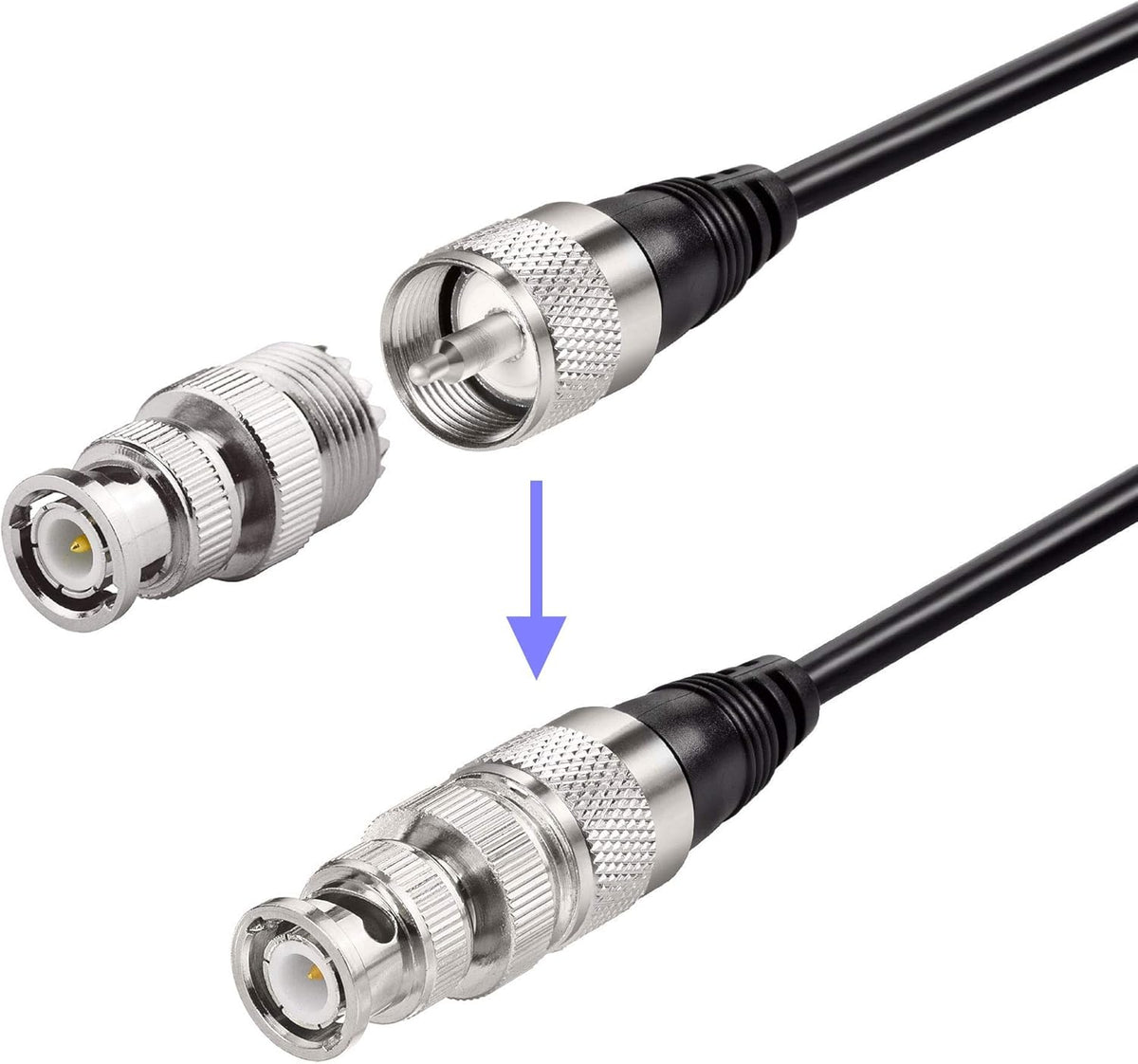 BINGFU 27MHz PL259 CB Radio Antenna & BNC Male Magnetic Base Compatible with Cobra Midland Uniden Maxon President
