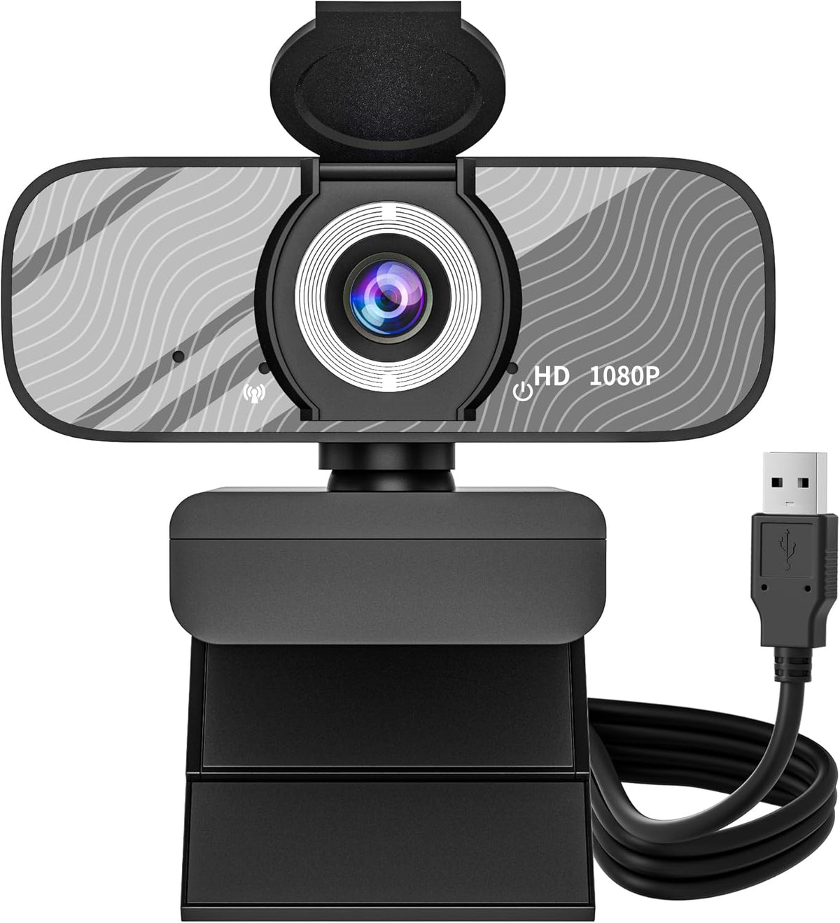 Gozvrpus 1080P USB HD Webcam with Built-in Microphone and Rotatable Tripod, Video, Wide Angle Camera, Privacy Cover