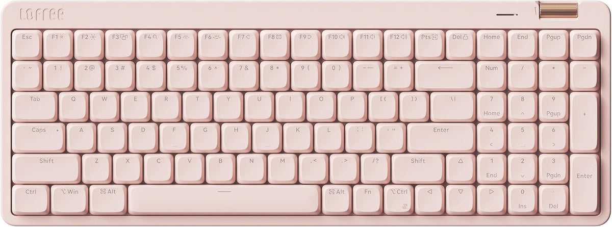 Flow Lite 100 Keys Low Profile Mechanical Keyboard, Swappable Rechargeable Wireless Keyboard with 2.4G Receiver, Bluetooth and Wired Connection for Windows, Mac/Specter Linear Switches (Flamingo)