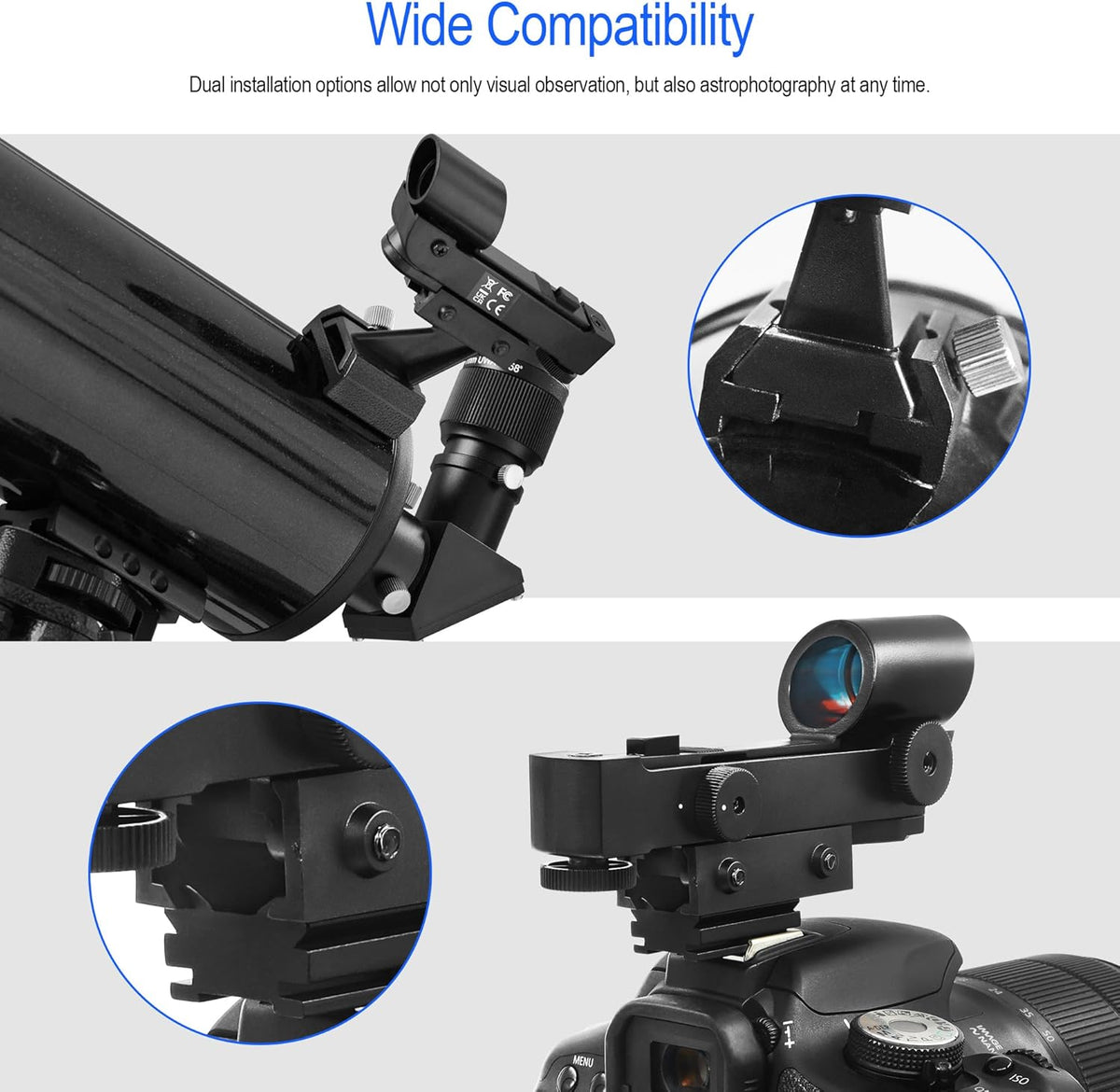 Astromania StarPointer Finderscope for Astronomical Telescopes Reflex Viewfinder, Red Dot Finder Scope Sight Telescope