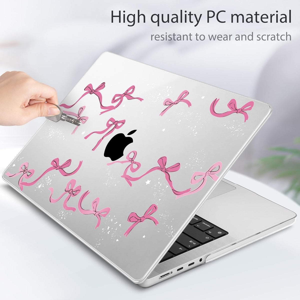 Tuiklol for MacBook Pro 14 Inch Case 2024-2021 Release M4 A3112 A3401 A3185/M3 A2918 A2992/M2 A2779/M1 A2442 Pro/Max,Hard Shell Case with Keyboard Cover & Screen Protector for Touch ID,Bow