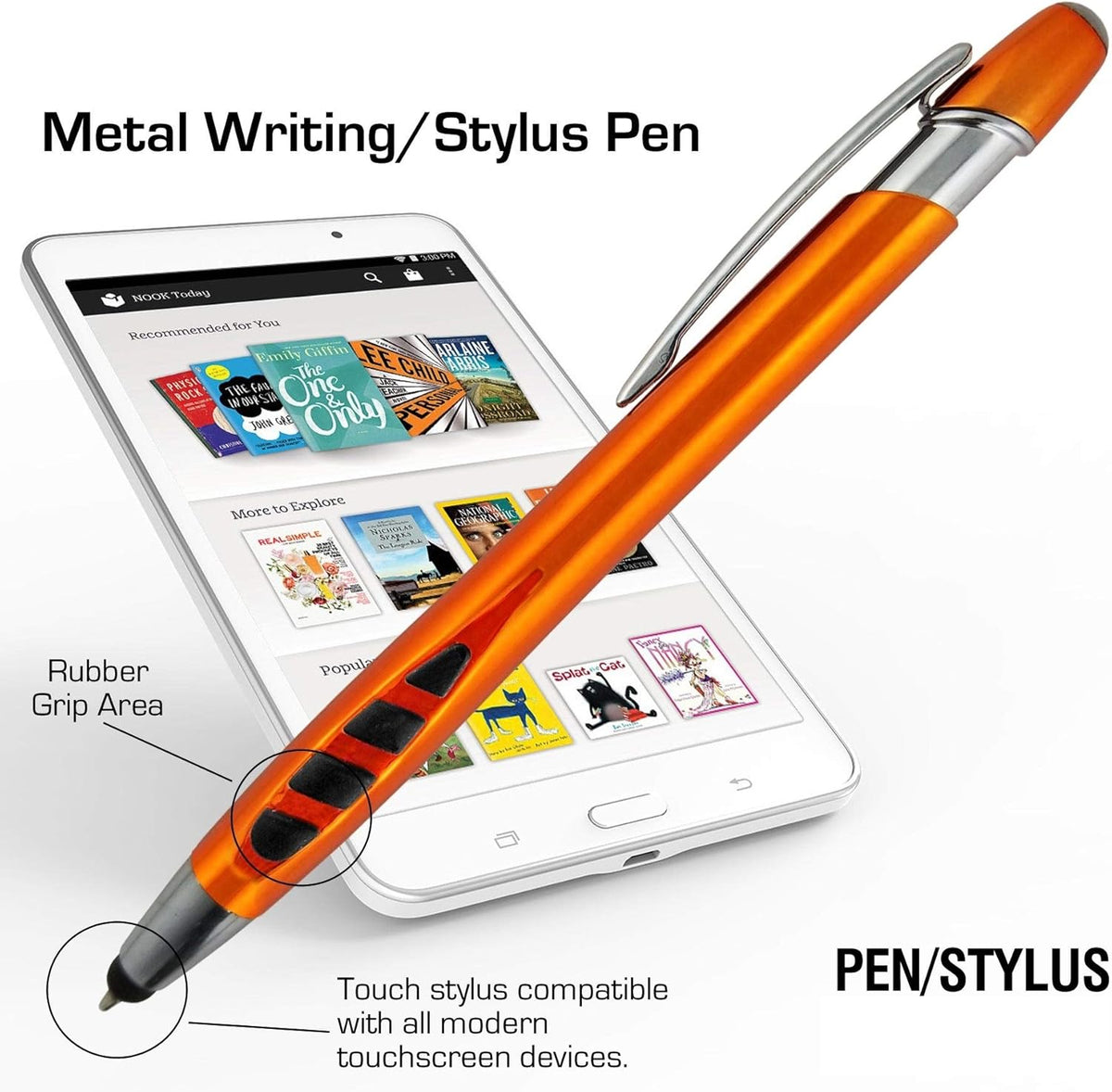 Stylists Pens for Touch Screens - Touch Screen Pen - Pen with Stylus Tip - for Your iPad, iPhone, Samsung Galaxy & More -Assorted Barrel Colors, Black Ink, 7 Pack