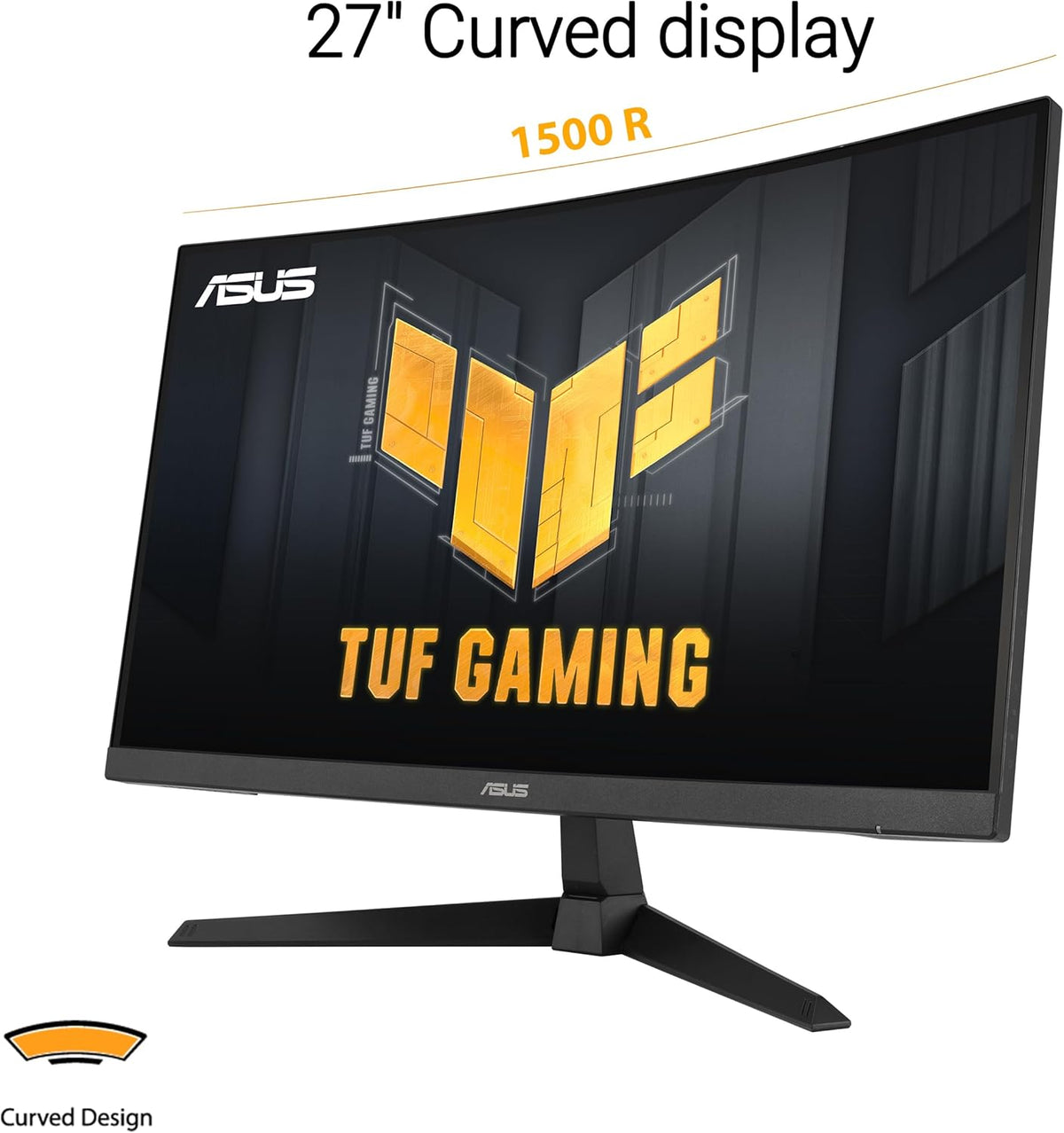 ASUS TUF Gaming 27” 1080P Curved Monitor (VG27VQ3B) – Full HD, 180Hz, 1ms, Extreme Low Motion Blur Sync, FreeSync, 1500R Curvature, Eye Care, 90% DCI-P3, DisplayWidget, 3 yr Warranty