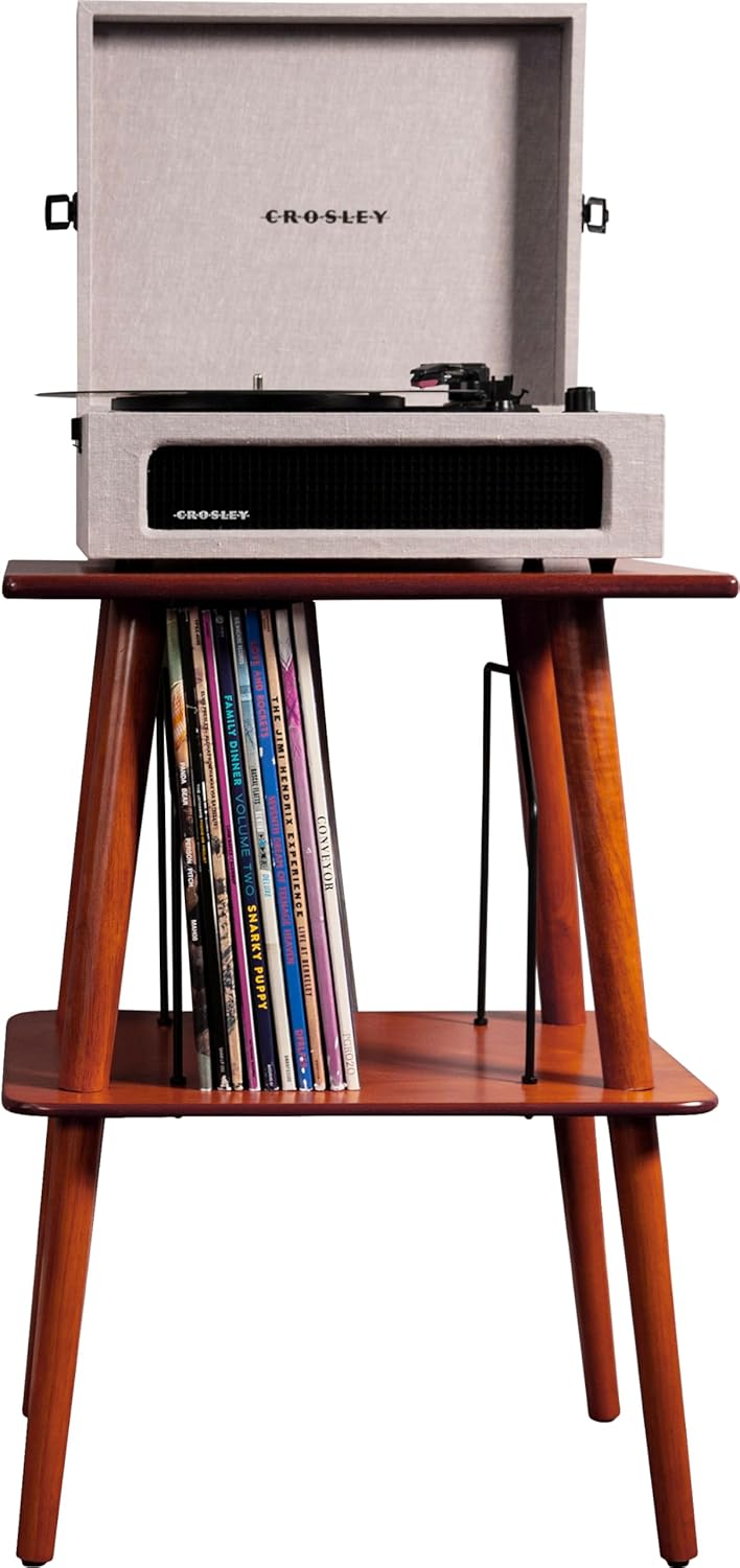 Crosley Manchester Record Player Stand, Media Console with Vinyl Storage, Modern Home Organizer, Paprika