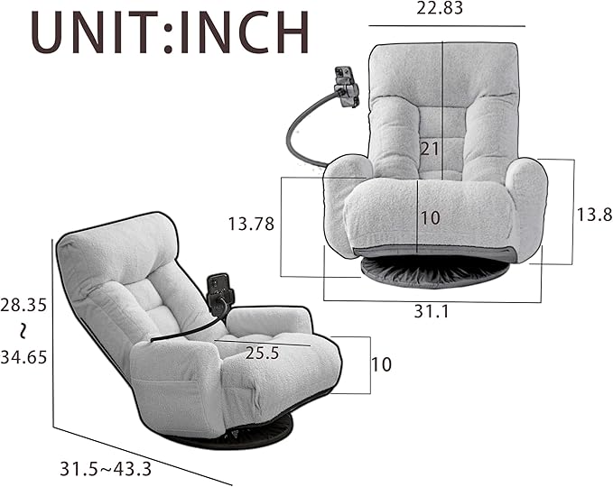 360° Swivel Sofa ChairGaming ChairLiving Room Lounge Chair5-Position Adjustable Head and LumbarSwivel Seat Indoor Coffee Chair (Green)