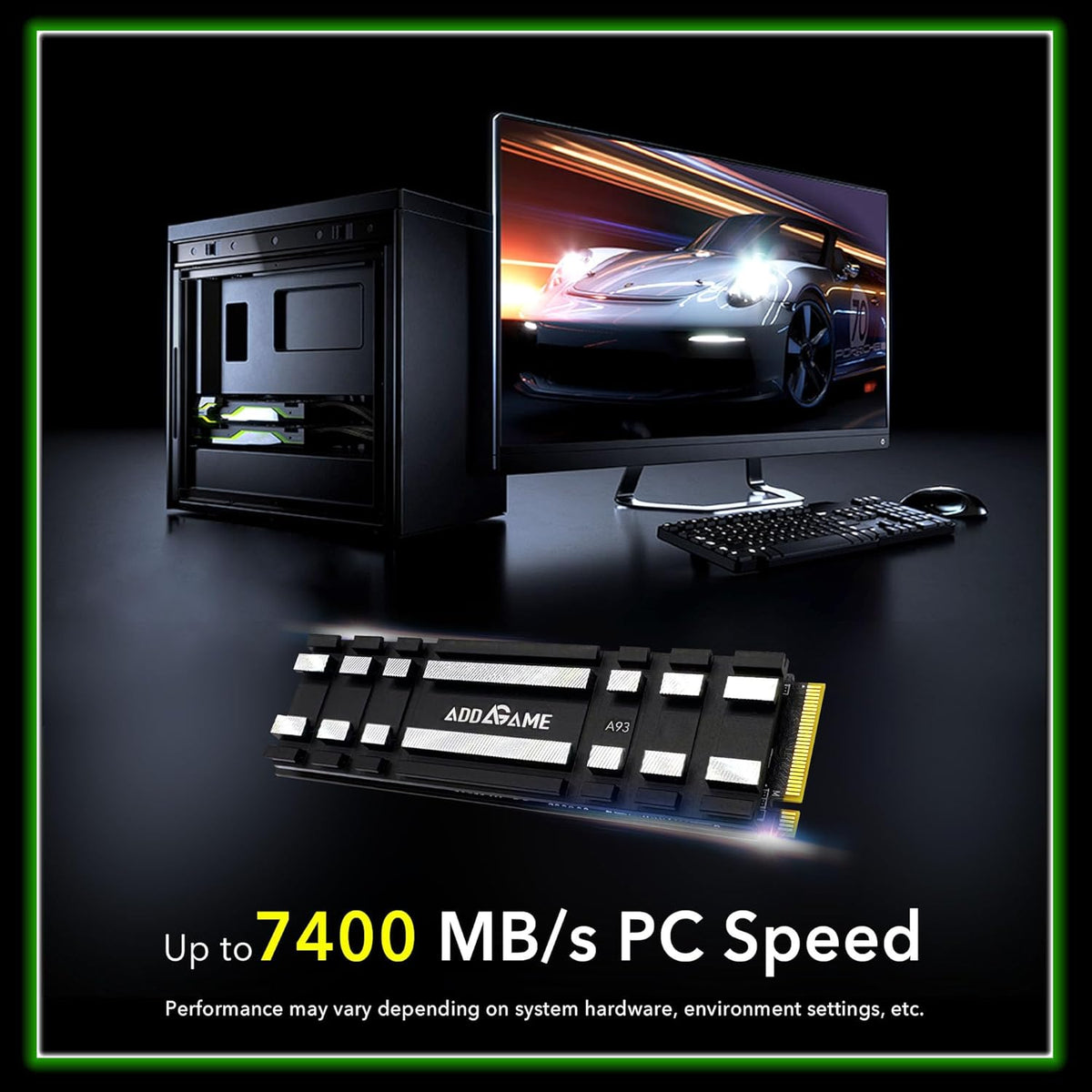 Addlink A93 4TB Storage Expansion for PS5 Console with Heatsink, Up to 7400mb/s, Gen 4 PCIe NVMe m.2 2280, SLC Cache Internal Solid State Drive(‎ad4TBA93M2P)