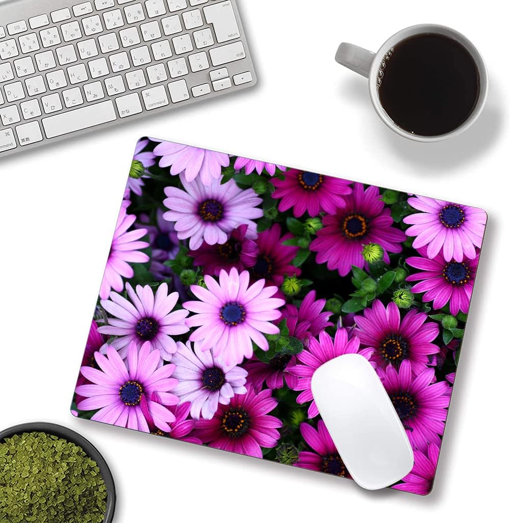 Mouse Pad, Premium-Textured Mouse Mat, Non-Slip Rubber Base Mousepad for Laptop, Computer & PC,9.5×7.9 in,African Daisy