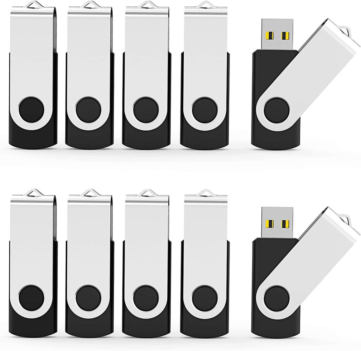Aiibe 64GB Flash Drive 3.0 10 Pack 64GB USB Flash Drives High Speed Thumb Drive Jump Drive Memory Stick USB Drives 64 GB Bulk, Black