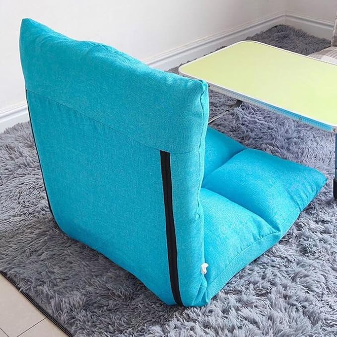GIZNXBA Floor Chair with 6 Adjustable Positions Foldable Floor Lazy Sofa Folding Floor Gaming Chair with Pillow Meditating Floor Chair for Living Room Bedroom Office(/Khaki)