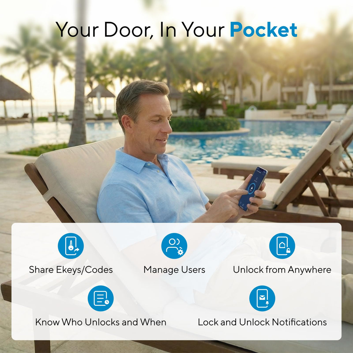 ULTRALOQ Bolt NFC Smart Lock, Tap to Unlock with Apple Home Key and Android NFC, Built-in WiFi Deadbolt, App Remote Control, Auto Lock, Works