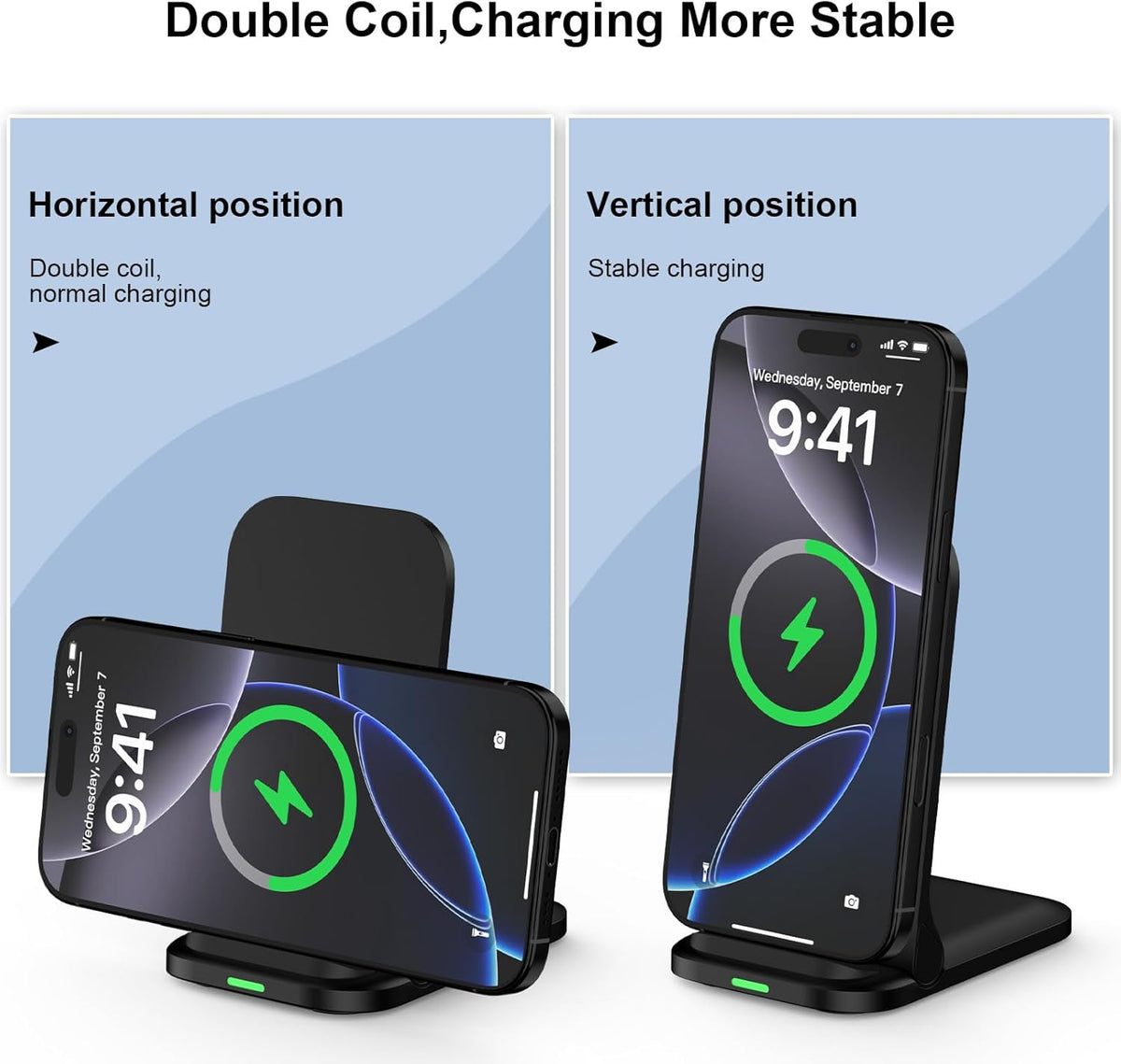 Wireless Charger Stand Samsung Wireless Charger Fast Charging Foldable Phone Android Charging Station for Samsung Galaxy S25 Ultra S24 S23 S22 S21 S20,iPhone 16e 16 Pro Max 15 14 with Adapter