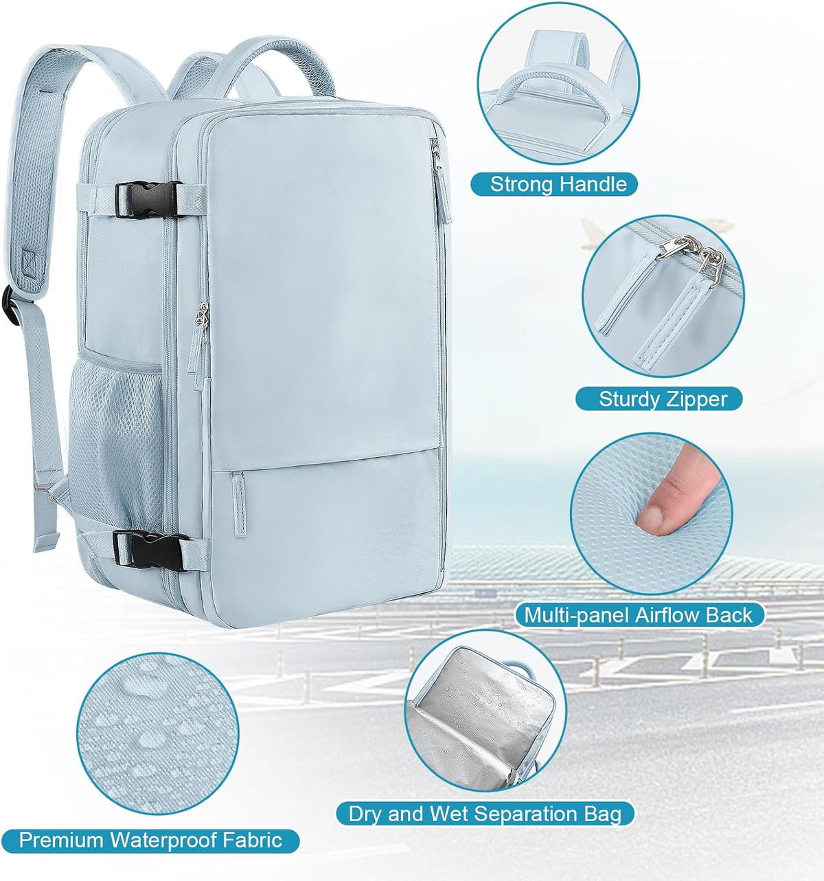 Backpack 17 Inch Sinaliy Large Expandable Travel for Men and Women, Laptop, Waterproof, Casual, College, Business