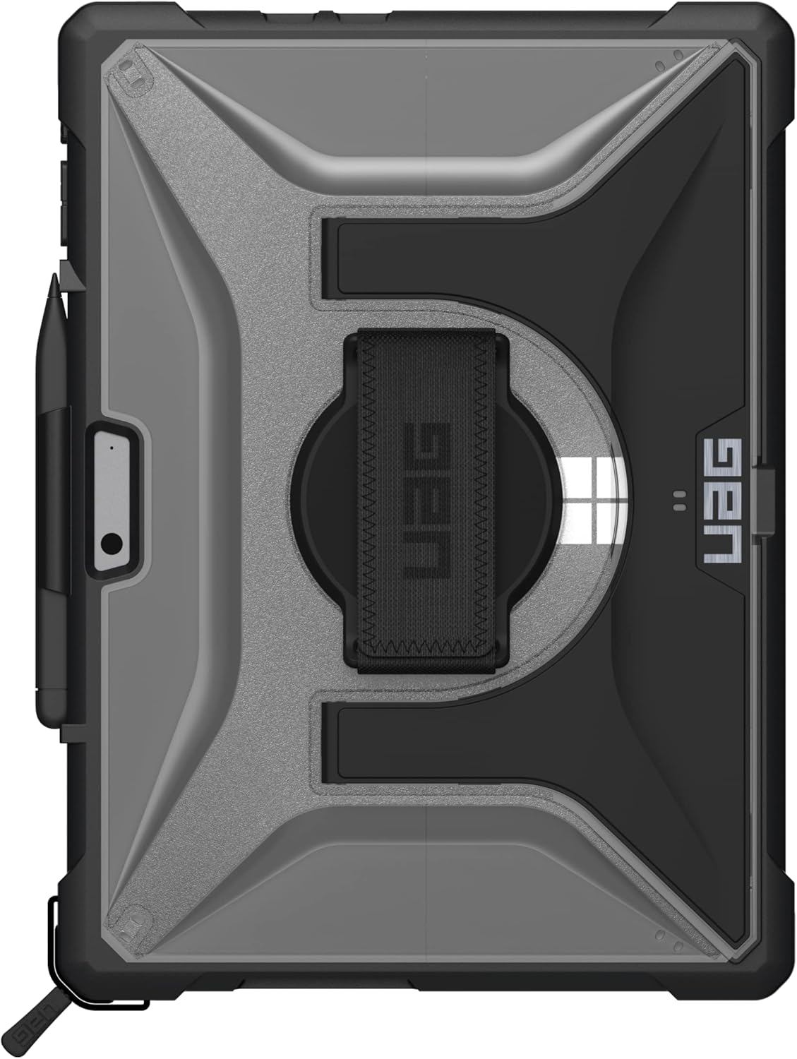 URBAN ARMOR GEAR UAG Designed for Microsoft Surface Pro 11/10/9 Case with Built-in Kickstand Hand & Shoulder Strap Pen Holder Compatible with Type Cover Keyboard Rugged Protective Cover, Plasma Ice