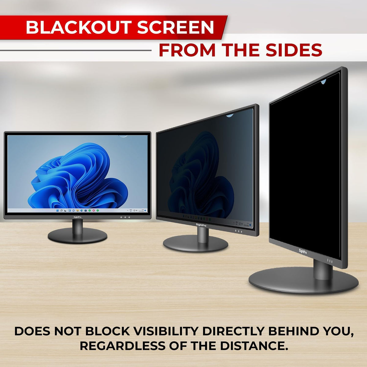 24 Inch 16:10 Computer Privacy Screen Filter for Monitor - Privacy Shield and Anti-Glare Protector