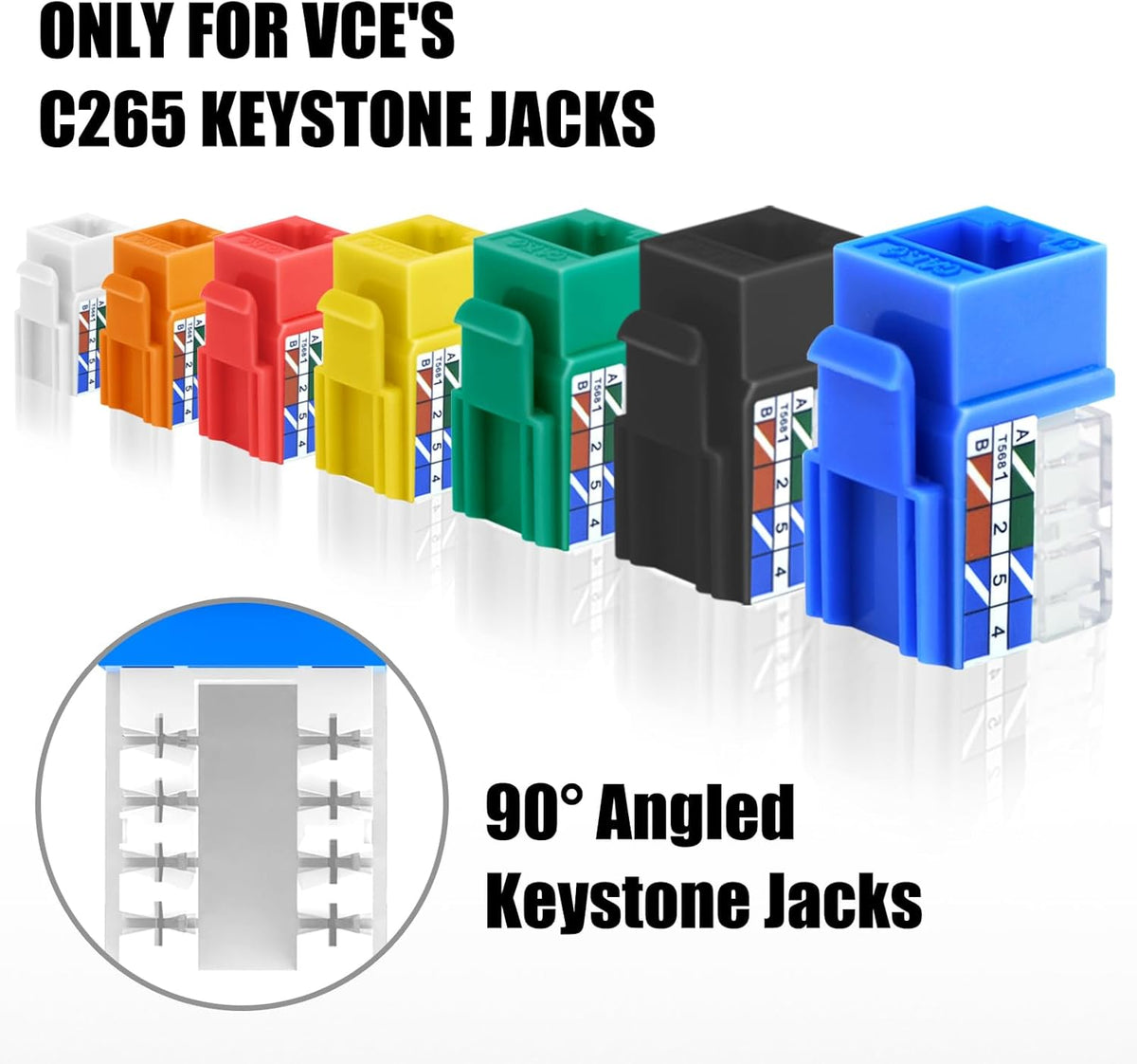 VCELINK Speed Termination Keystone Tool Only for VCE 90-Degree Keystone Jacks, Cat5e/Cat6/Cat6A Ethernet Cable Rj45 Punch Down Tool