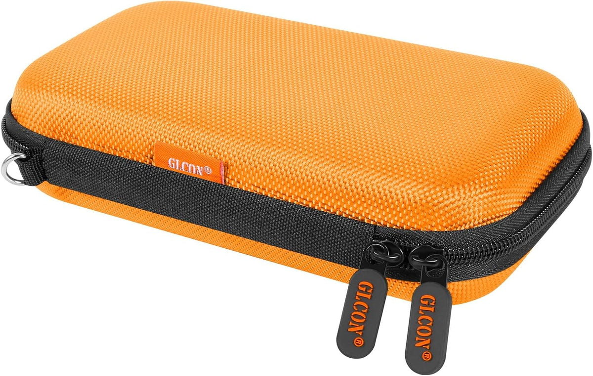 GLCON Orange Shockproof Hard EVA Carrying Case Travel Pouch for External Hard Drive, Power Bank, Cell Phone, Cable