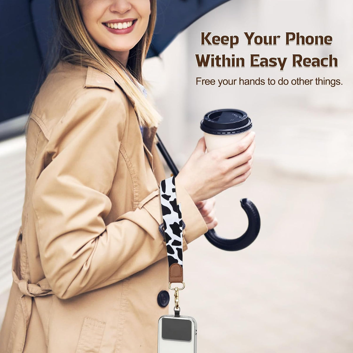 TiMOVO Phone Lanyard Crossbody Wrist Strap, Adjustable Anti-Theft Strap for Smartphone Case