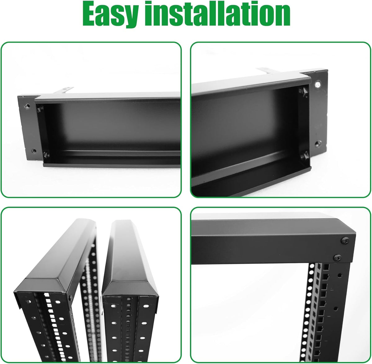 27U Server Rack/4-Post 19in Network Rack/Open Frame Rack with Wheels, Heavy-Duty Frame Cabinet/Adjustable Depth 29.75-27.75in GLOBALRACK(4POST-1000-27U)