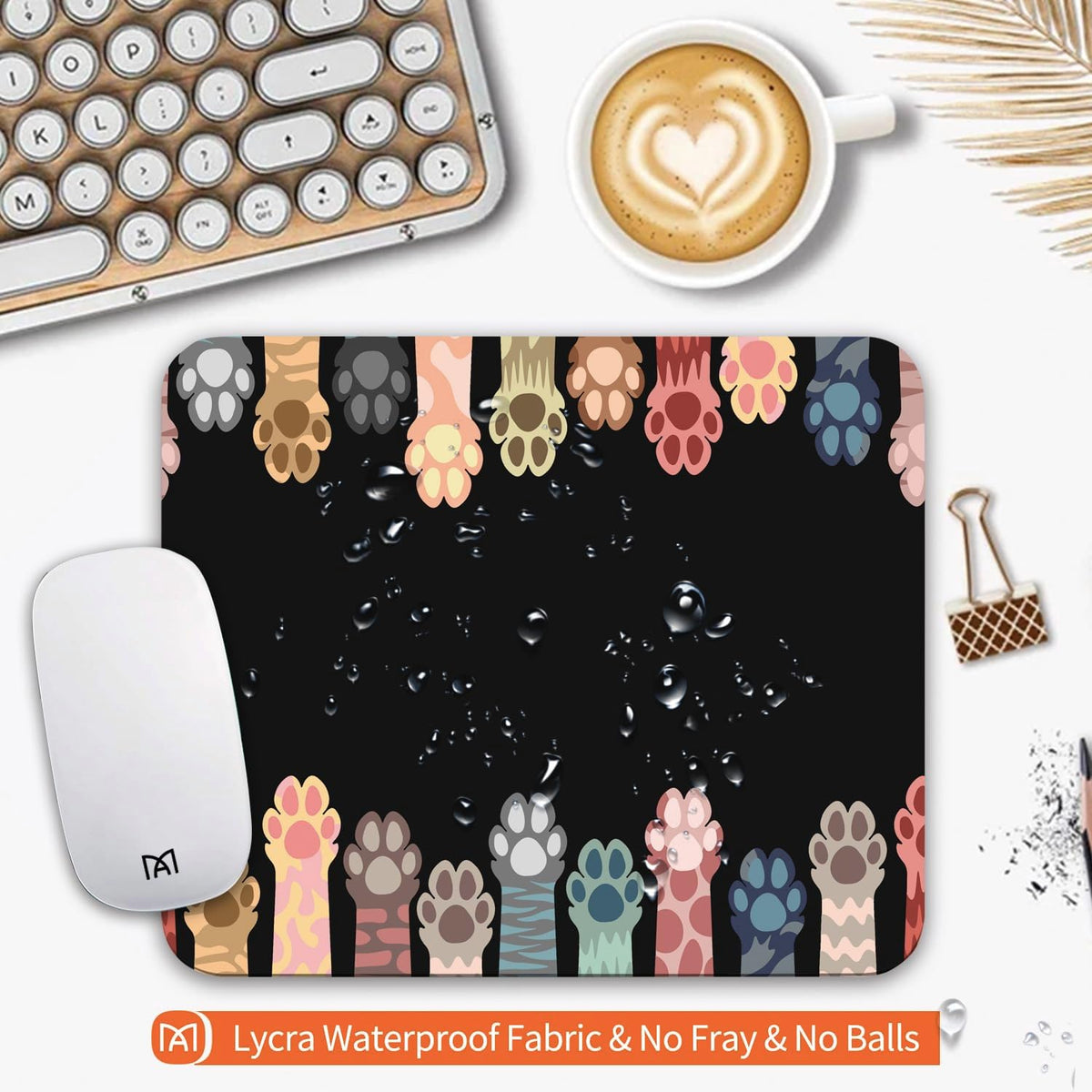 Square Mouse Pad Cute Cat Claw,Personalized Premium-Textured Custom Mouse Mat Design,Washable Mousepad Cloth,Non-Slip Rubber Base Computer Mouse Pads for Wireless Mouse