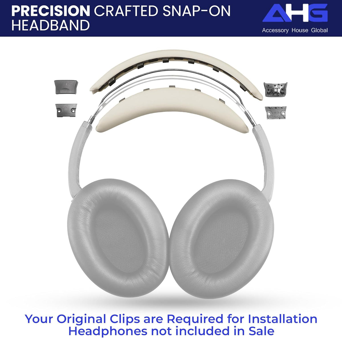Replacement QC Ear Pad and Headband Pad Kit Cushion. Compatible with Bose QuietComfort (2023) QC45 QCSE QC35 II Wireless Noise Cancelling Headphones (White Smoke) Easy DIY
