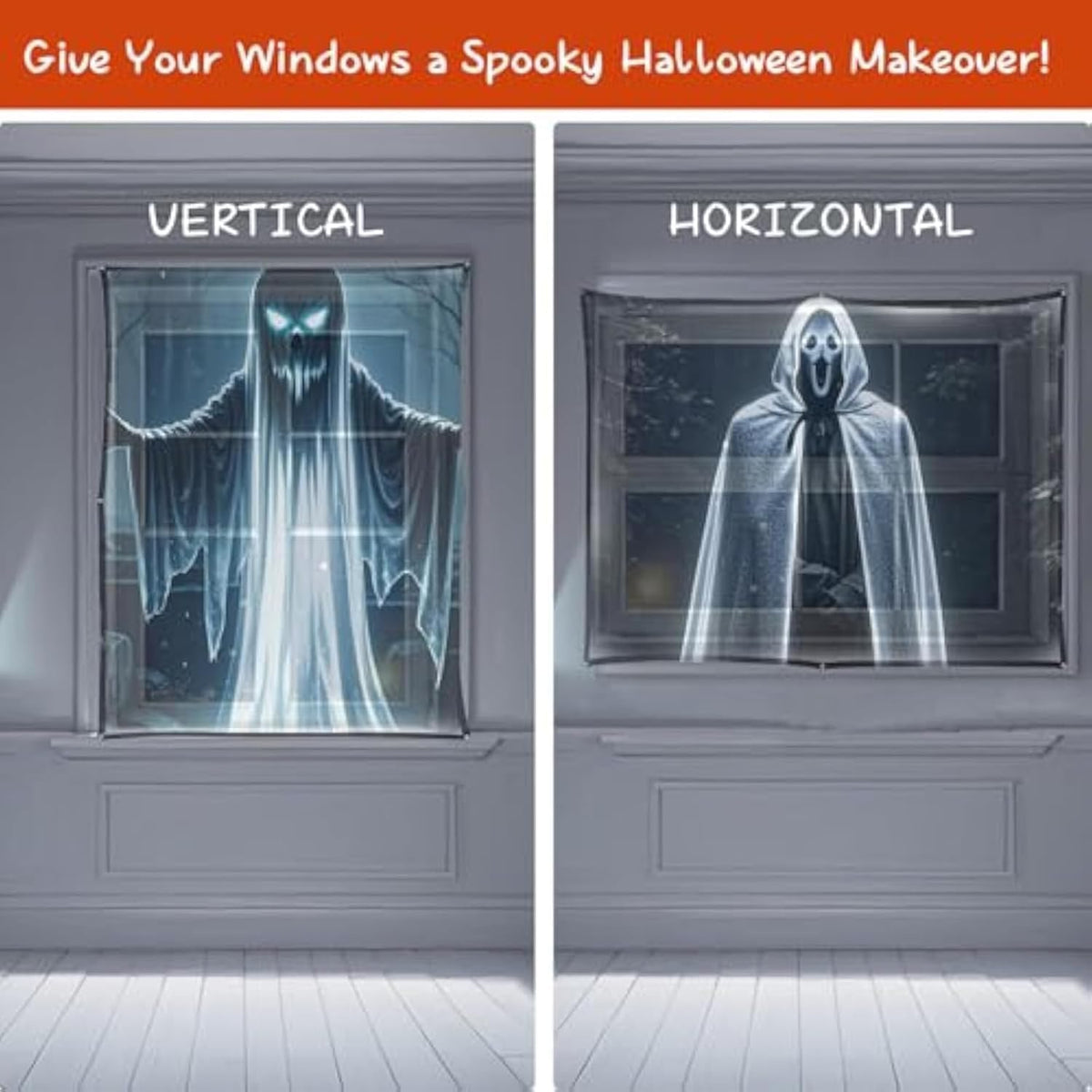Generic 60" 106" (120Inch) x Halloween Holographic Rear Projection Screen, Anti Crease Indoor Projection Double Sided